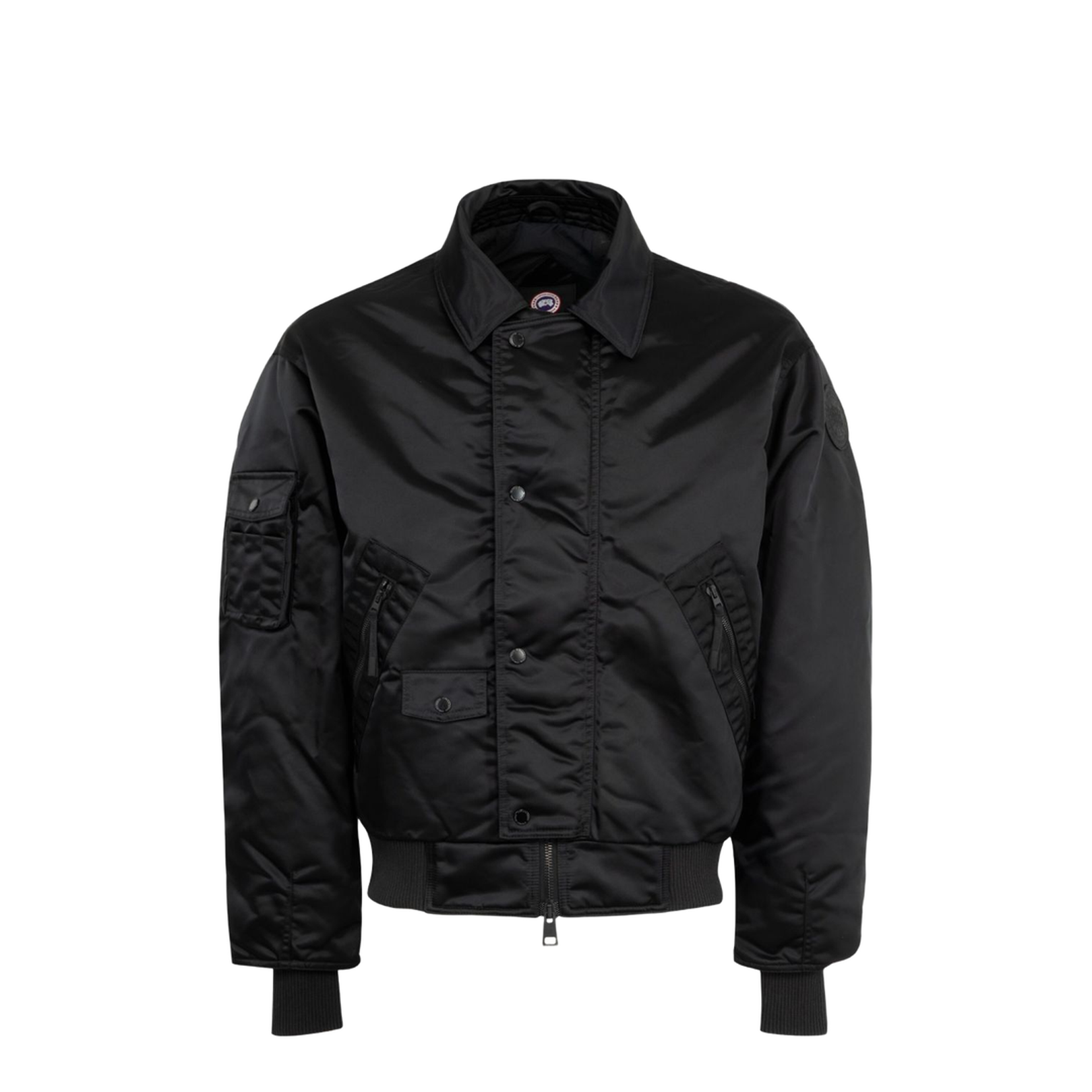 Nylon Bomber Jacket - Black