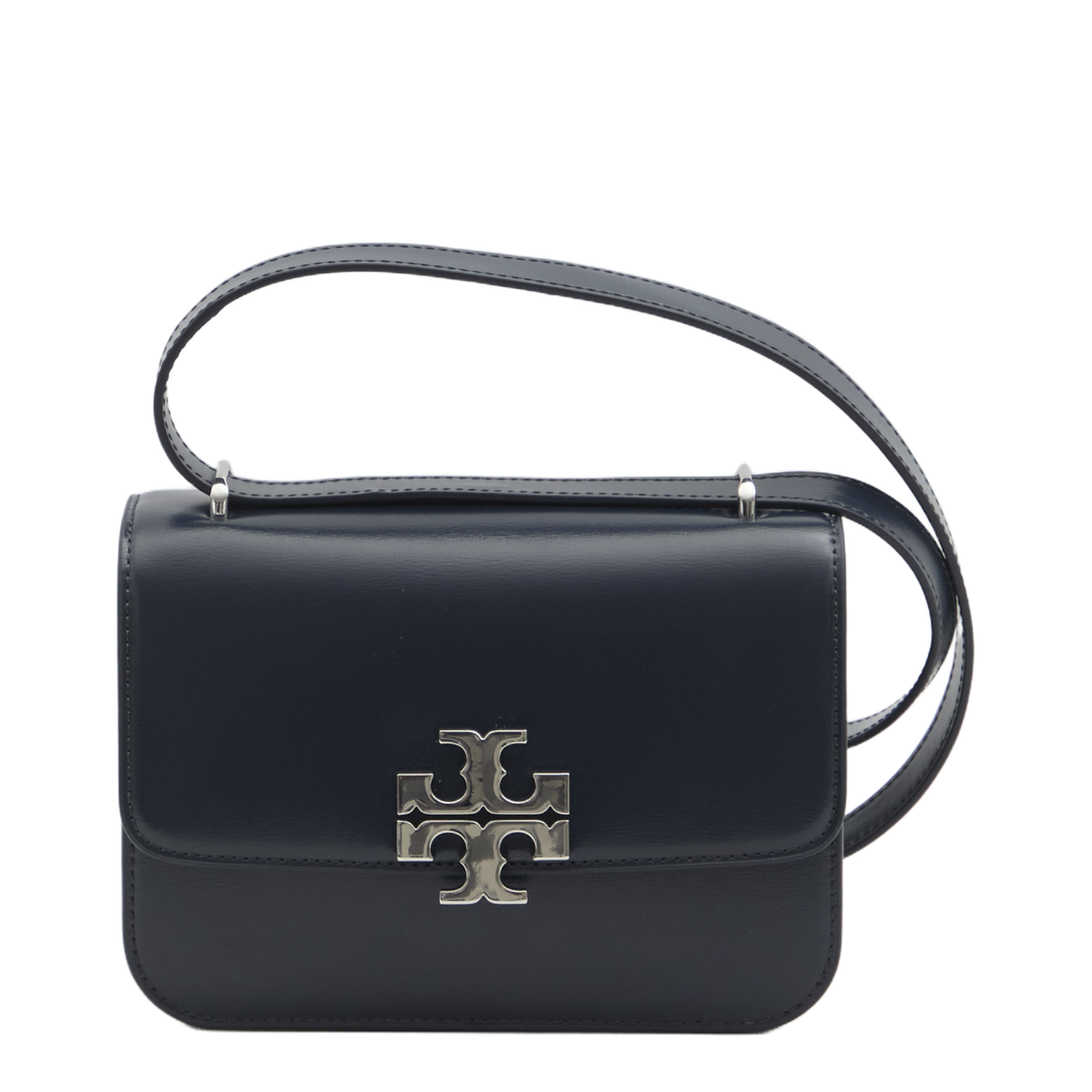 Navy Blue Leather Small Eleanor Crossbody Bag