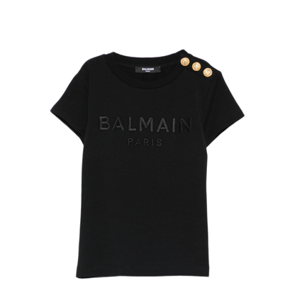 MAYFEYR - Balmain - Crew Neck T Shirt With Buttons - BY8A21Z3277930NE