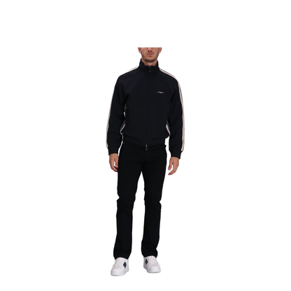 Full-Zip Sweatshirt in Jersey with Contrasting Bands