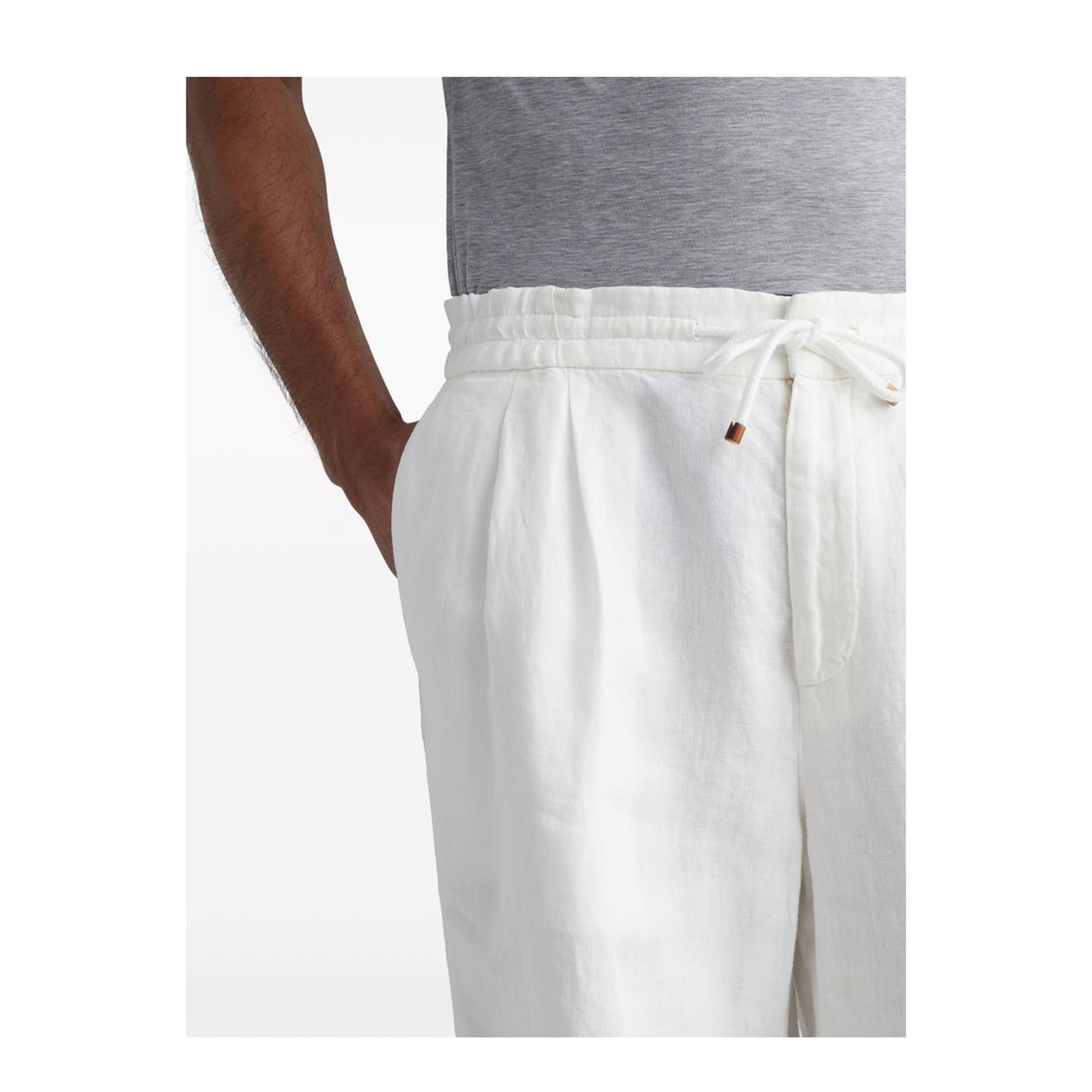 Garment Dyed Linen Gabardine Bermuda Shorts