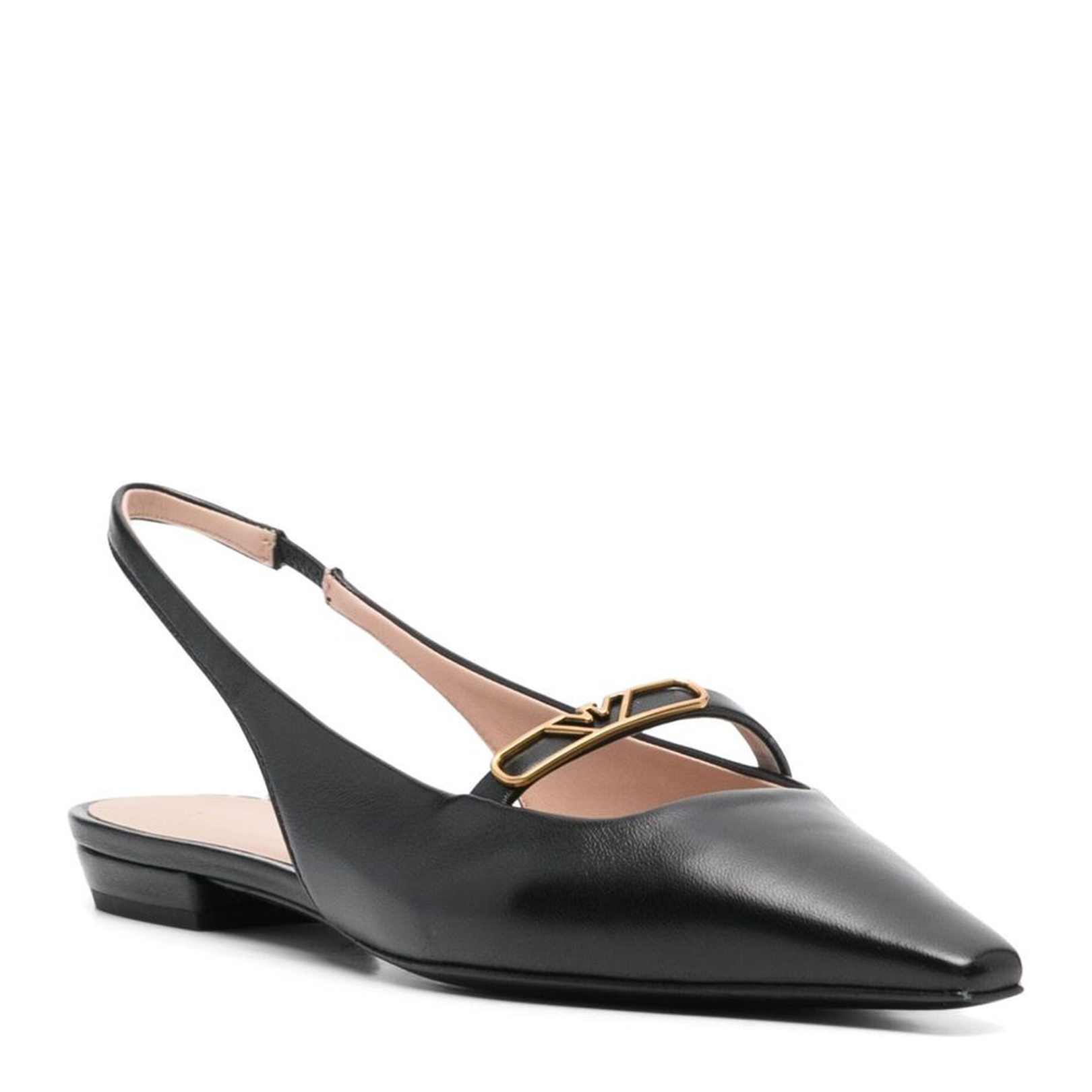 Nappa-leather Slingback Ballerinas with Eagle Plate