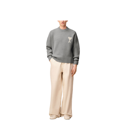 Grey Alpaca Crewneck Sweater