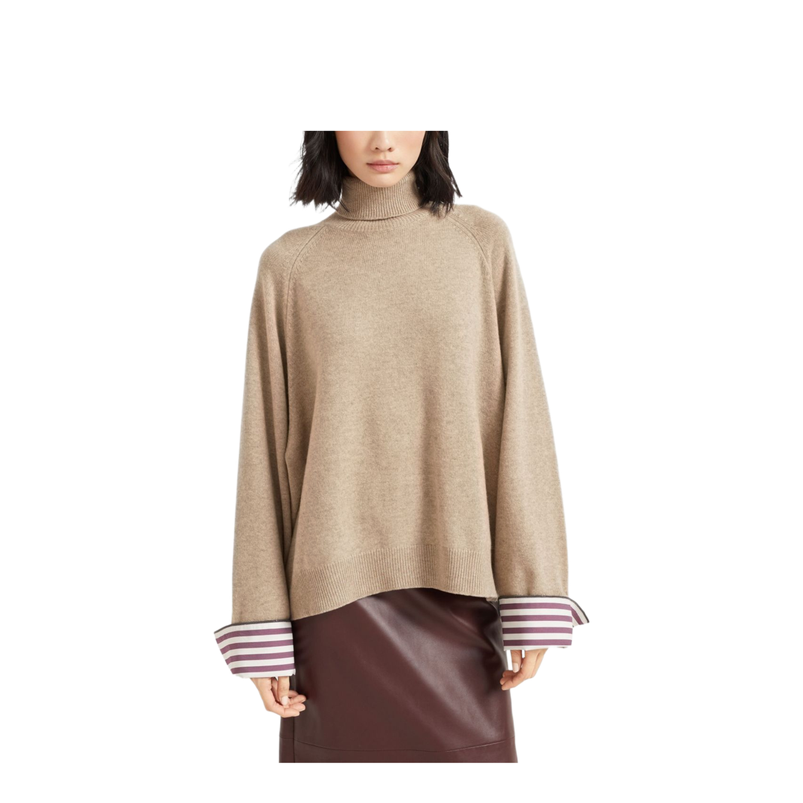 Light Brown Cashmere Turtle-neck