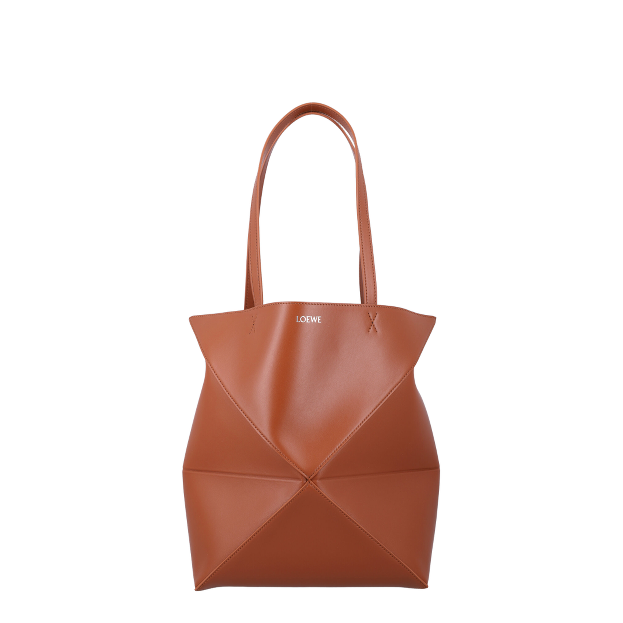 Puzzle Medium Calfskin Tote - Squirrel