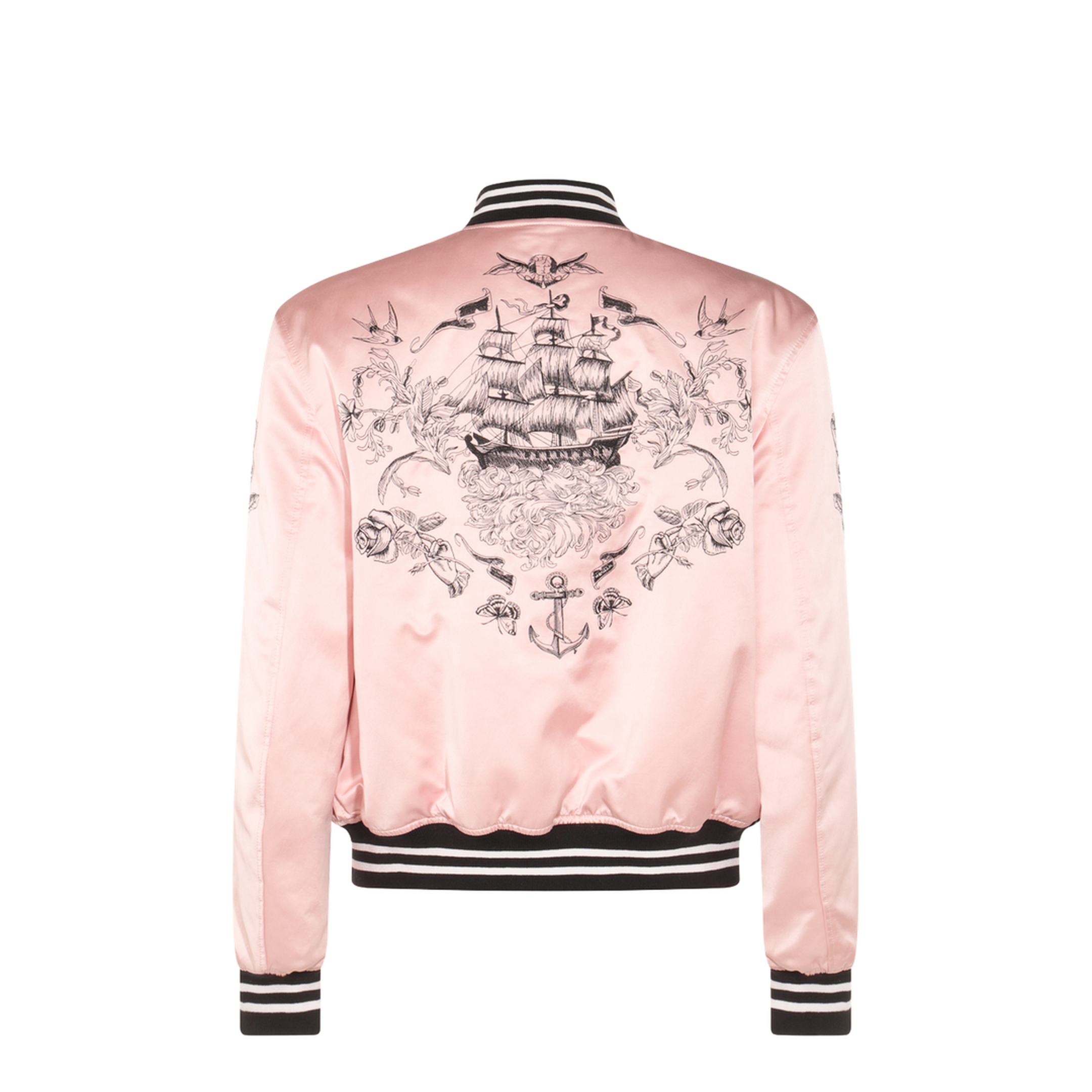 Pink And Black Cotton Casual Jacket