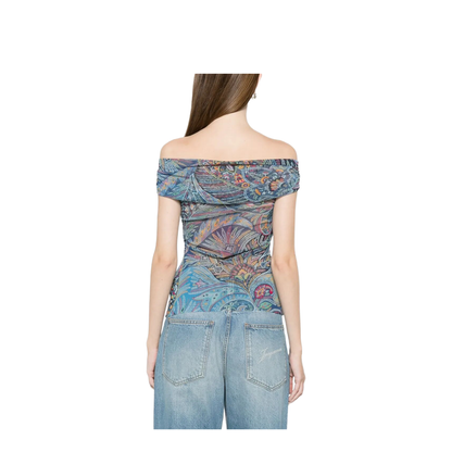 MAYFEYR - Etro - Semi-Sheer Straight Neck Patterned Top - WRJA019399IAS72