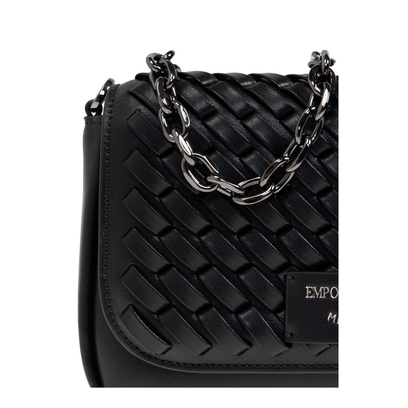 Mini Bag in Interwoven Leather with Chain Shoulder Strap