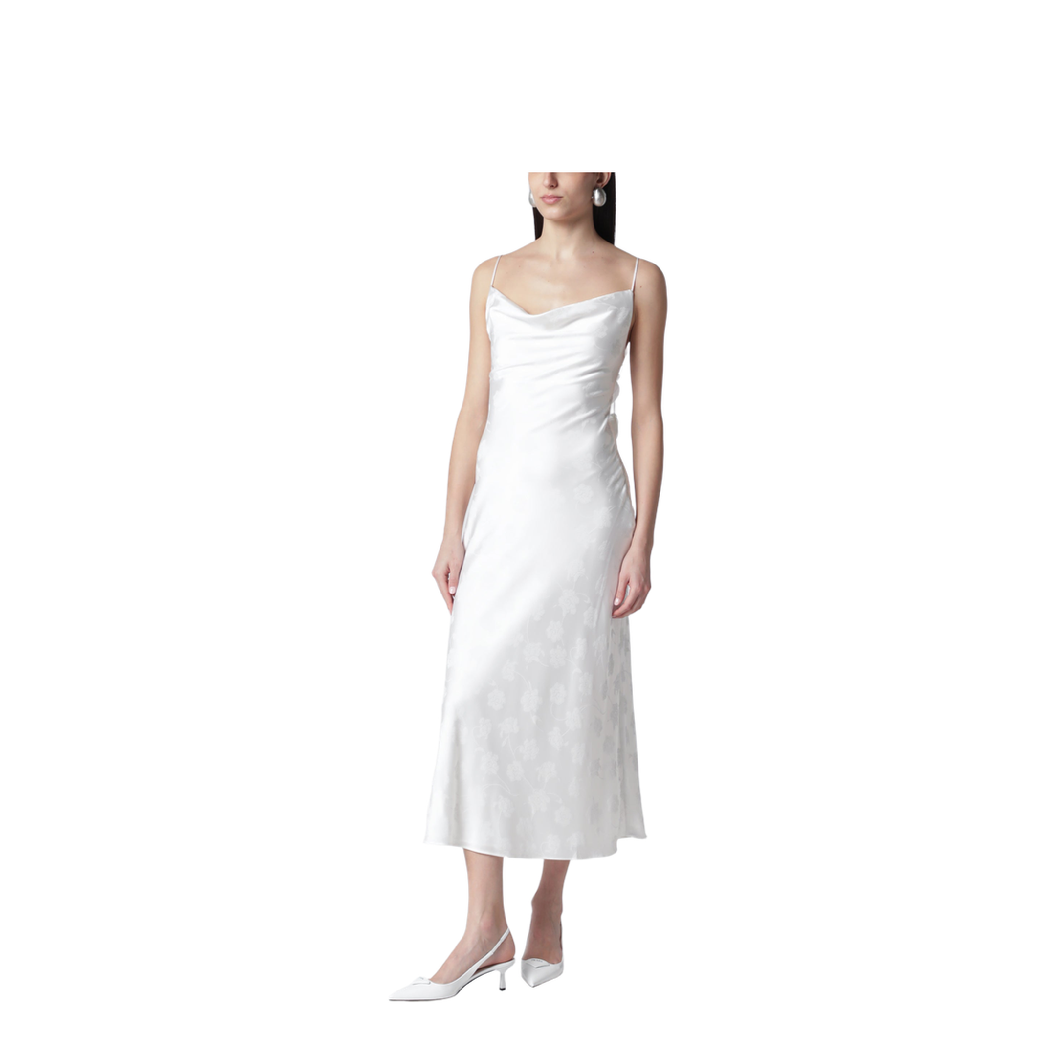 White Damask Midi Dress