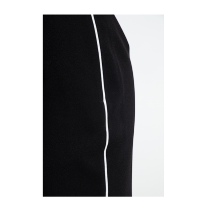 Black Pleat-Front Pants