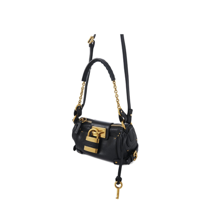Small Paddington Chain Bag in Grained Leather Black