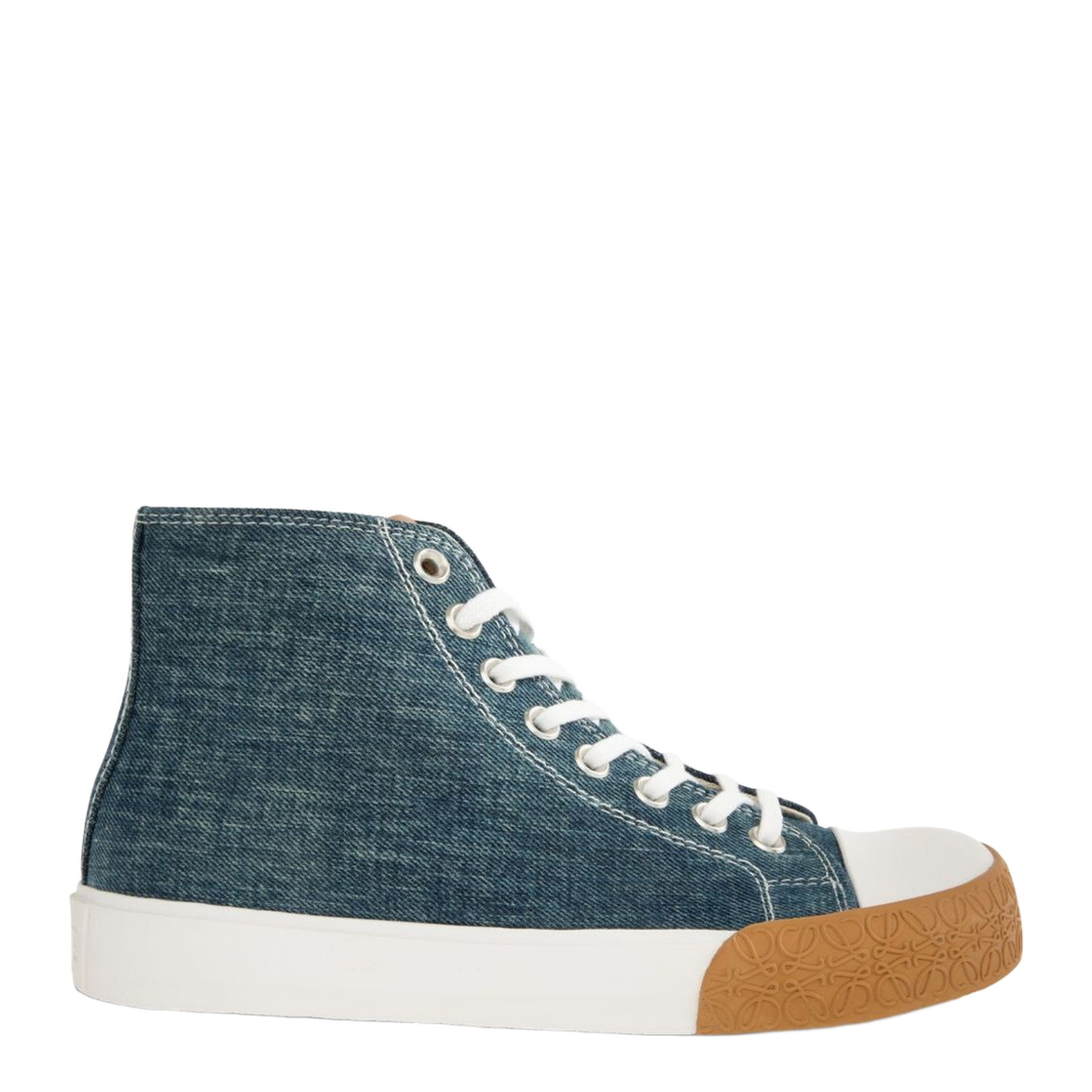 Bloc High-Top Sneaker in Denim Blue