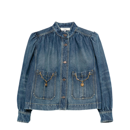 MAYFEYR - Chloè - High-Neck Gathered Denim Jacket - CH26SDV09258