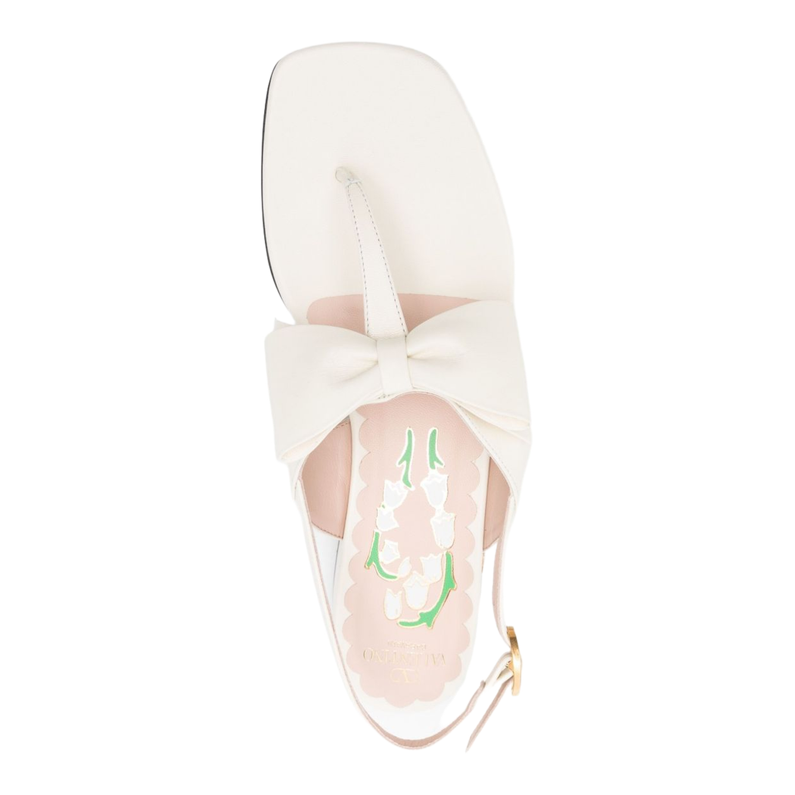 Bow Leather Thong Sandals