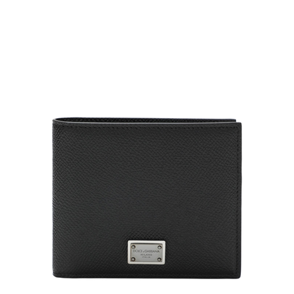 MAYFEYR - Dolce & Gabbana - Black Dauphine Leather Wallet With Logo Plaque - BP1321AG21980999