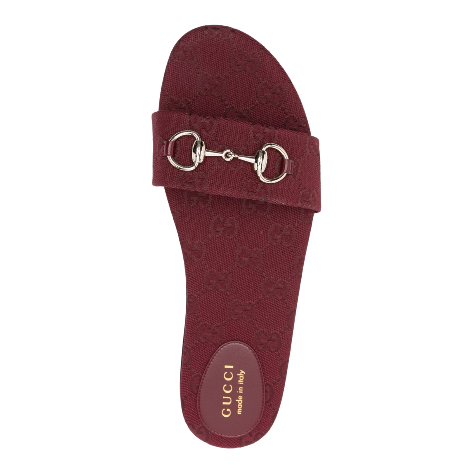 Slide Sandal with Horsebit in Rosso Ancora GG