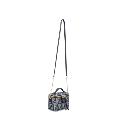 Vanity Mini Denim-Effect FF Jacquard Mini Bag - Dark Blue