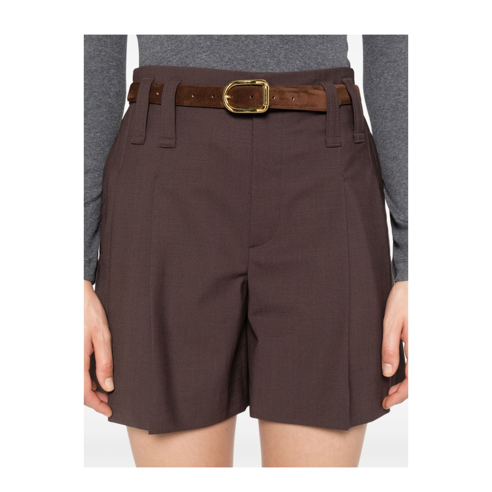 Formal Shorts with Monili in Cocoa