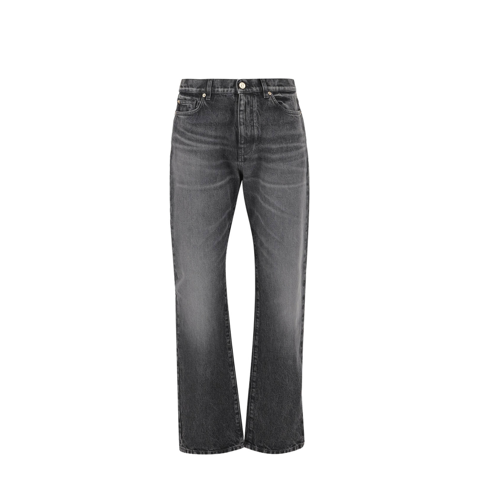 Cotton Denim Jeans With Logo