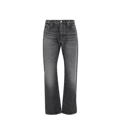 Cotton Denim Jeans With Logo