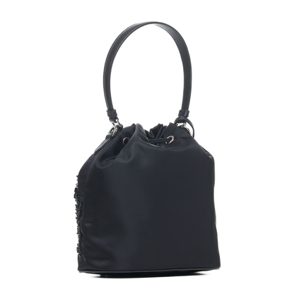 Crystals Re-Nylon Mini Bucket Bag