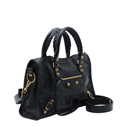 Le City Small Arena Storico Lambskin Shoulder Bag - Black