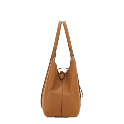 T Timeless Small Hammered Leather Tote Bag - Kenia