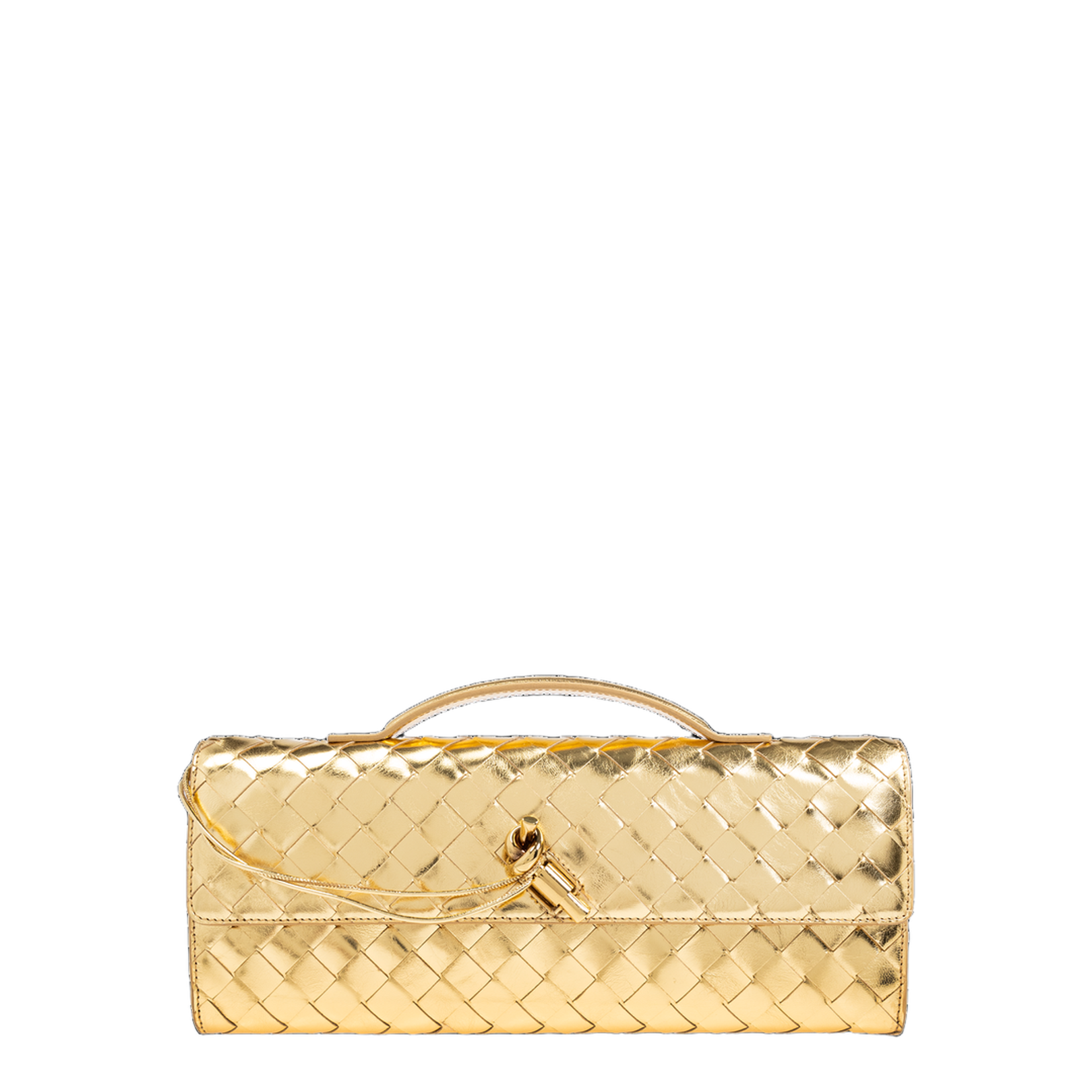 Andiamo Gold Leather Clutch