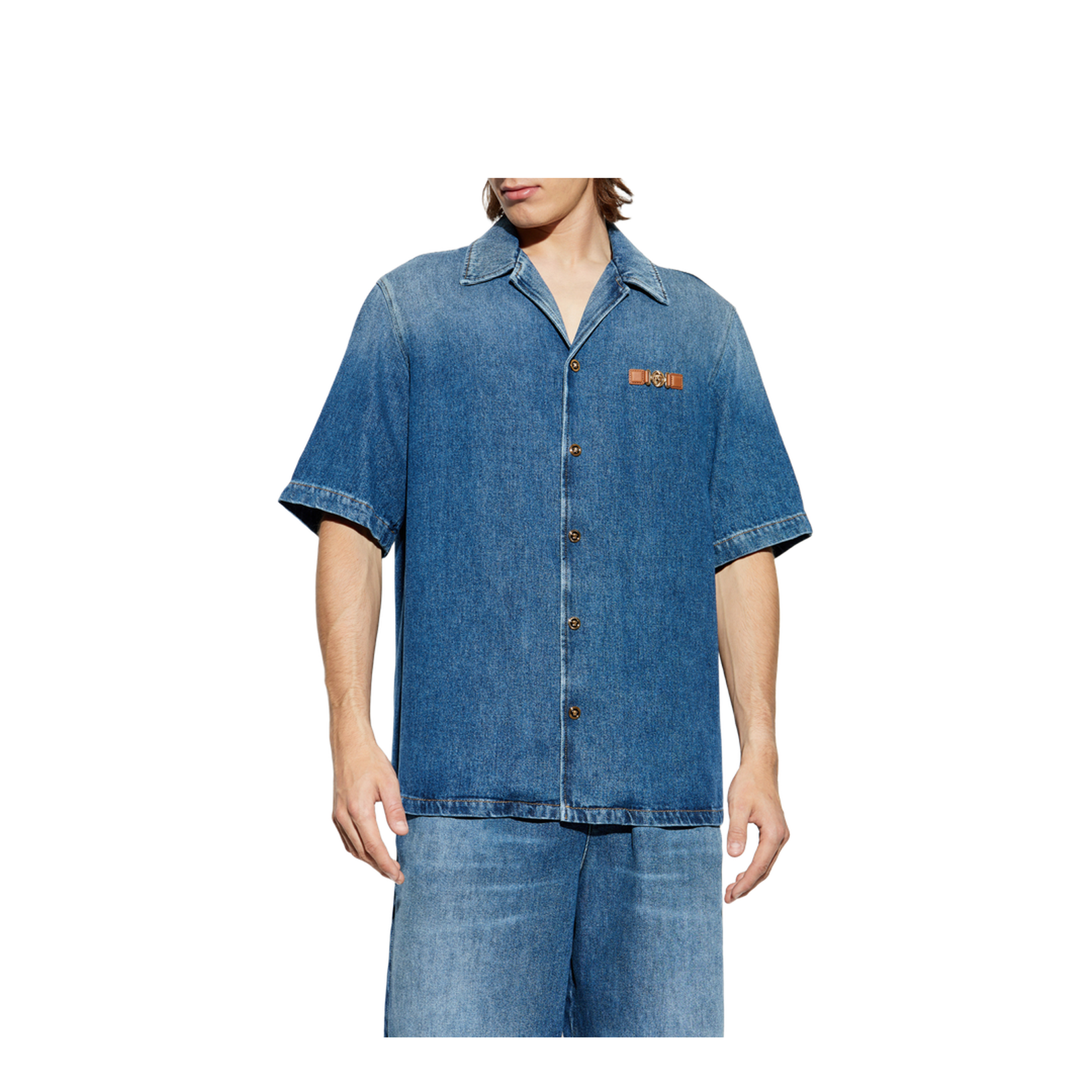 Blue Medusa Biggie Denim Shirt