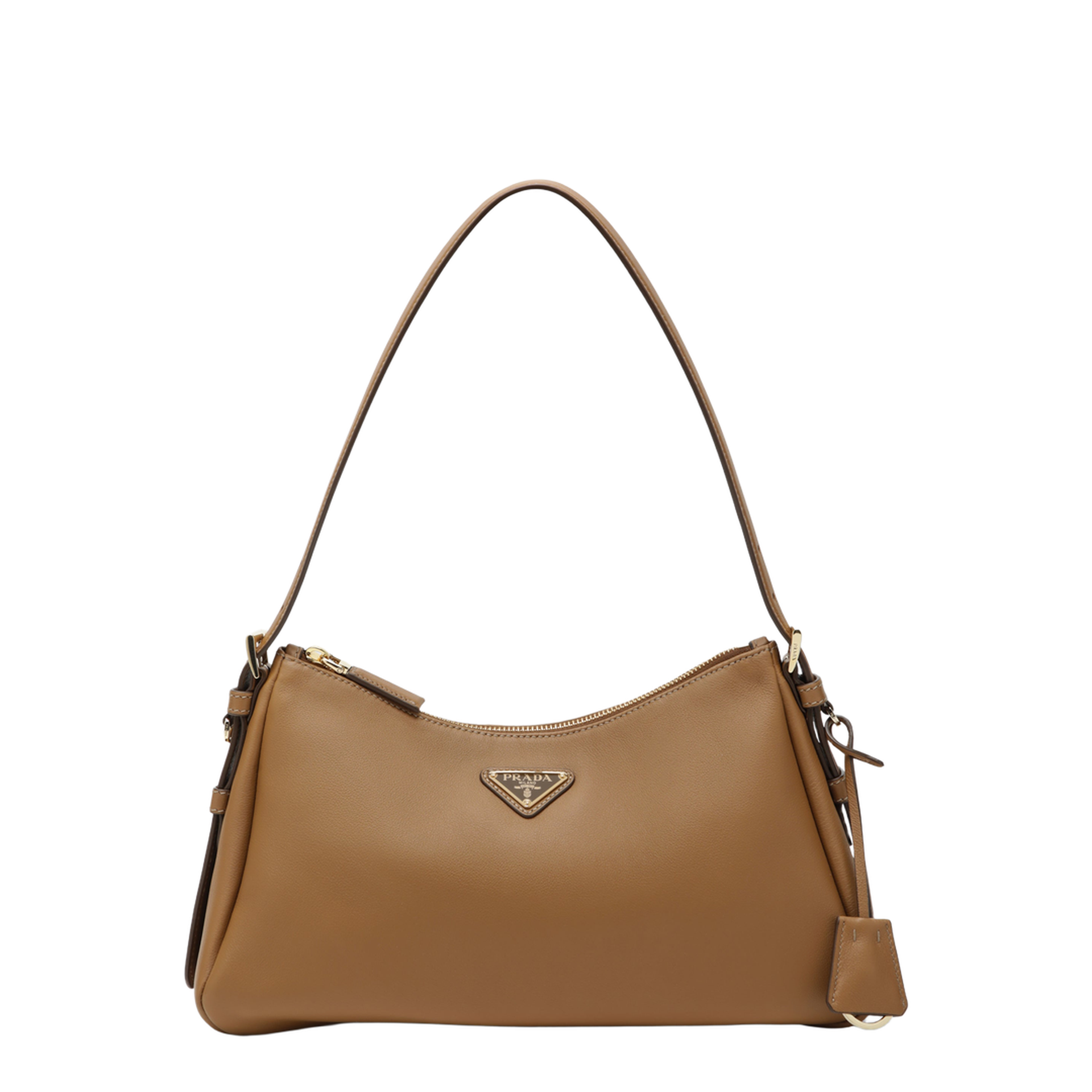 Prada Aimée Medium Calfskin Shoulder Bag - Caramel – MAYFEYR