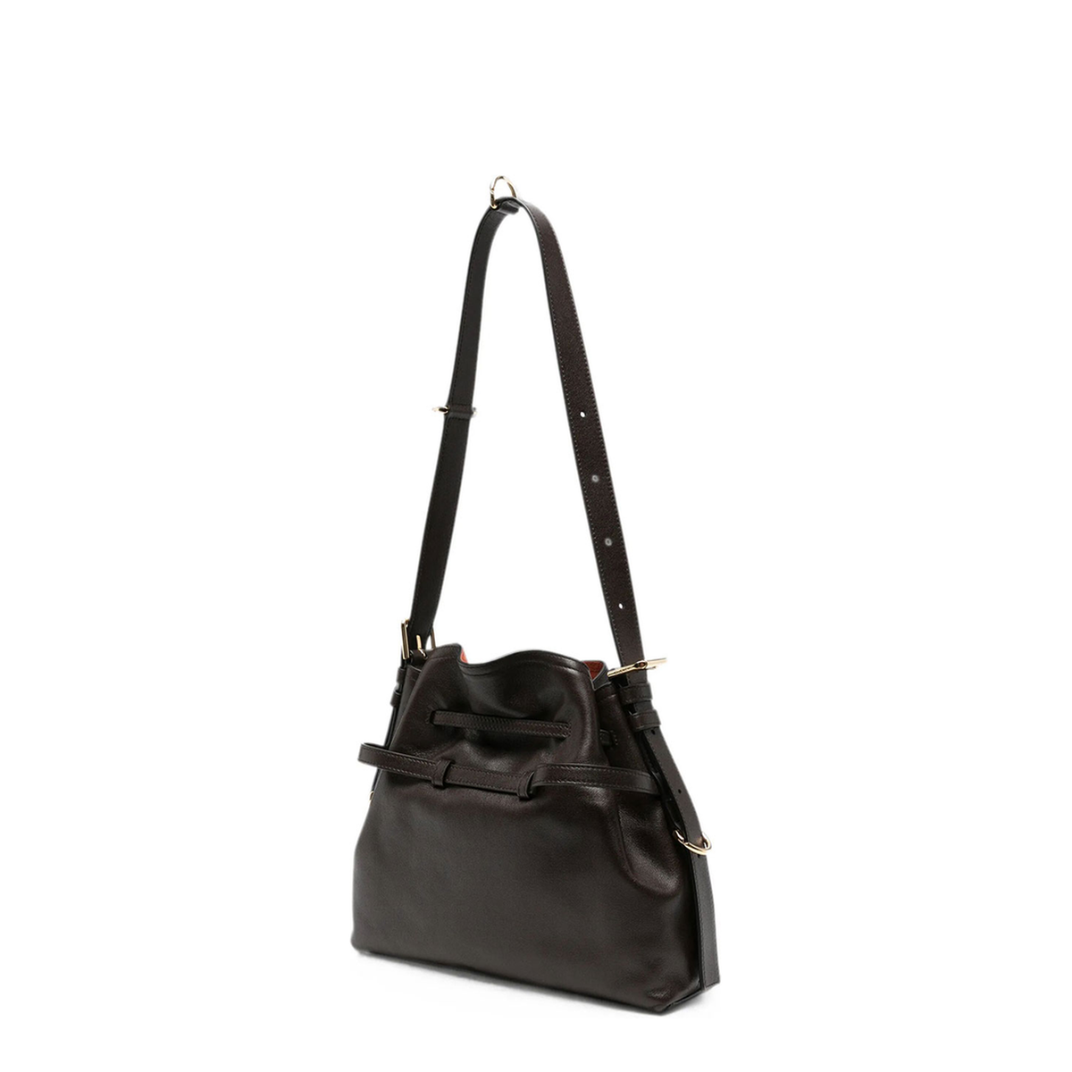 Voyou Small Calfskin Bucket Bag - Brown