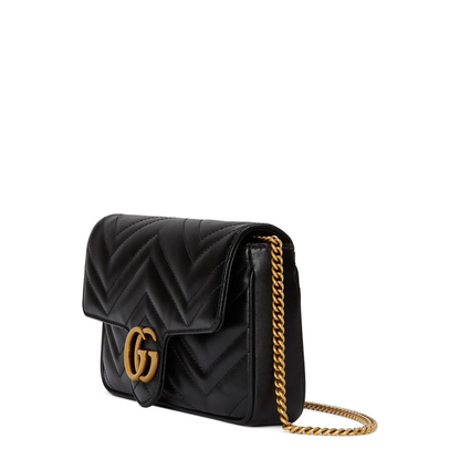 GG Marmont Leather Continental Wallet - Black