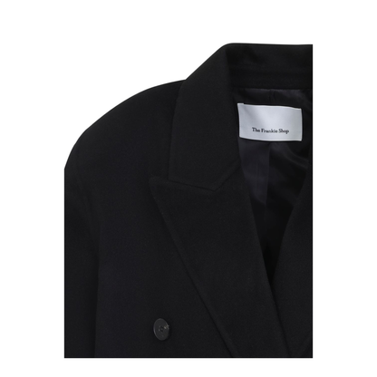 MAYFEYR - THE FRANKIE SHOP - Gaia Wool Double Breasted Coat - COFS013901000BLACK