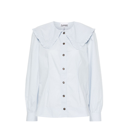 Frill Collar Organic Cotton Shirt