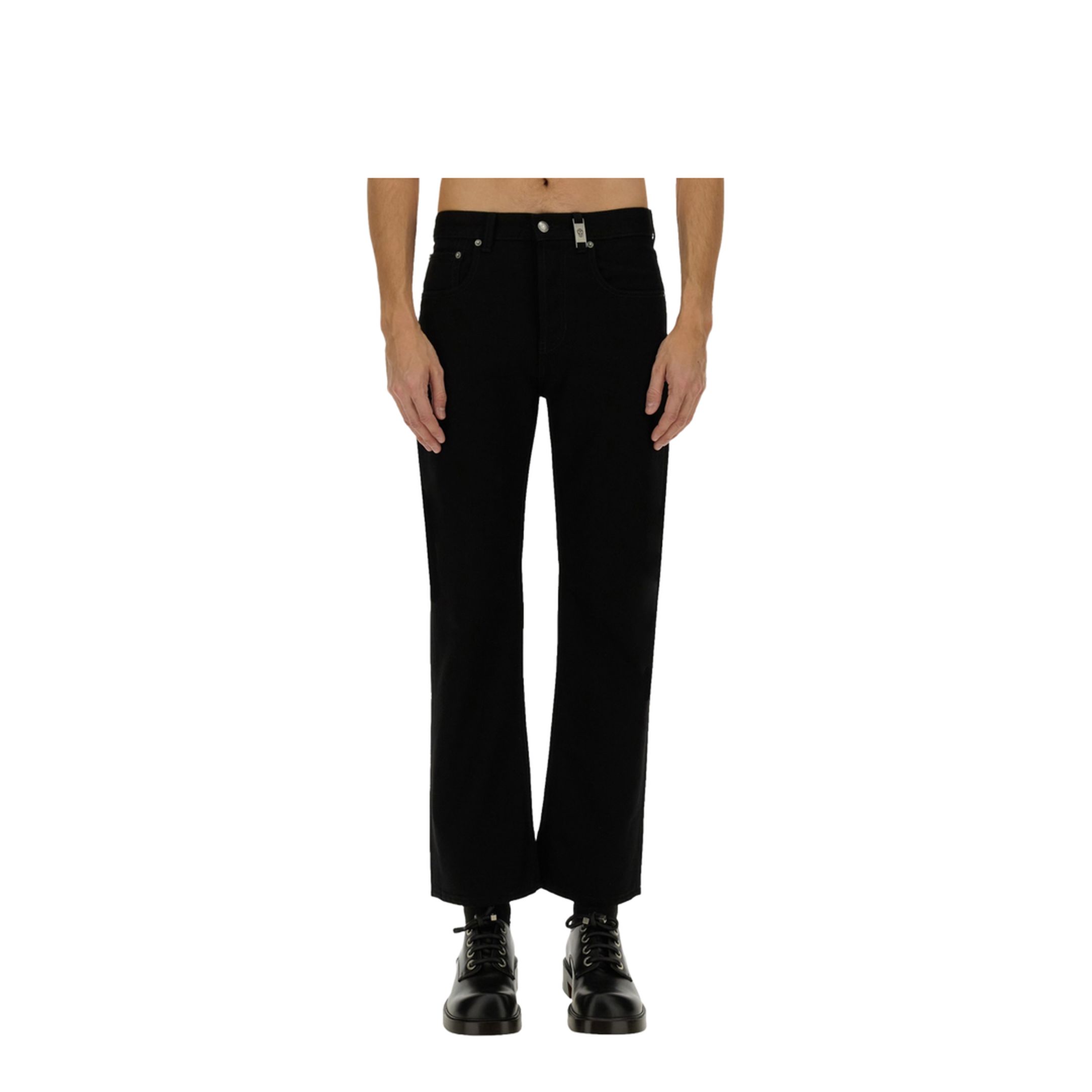 Black Straight Leg Denim Jeans