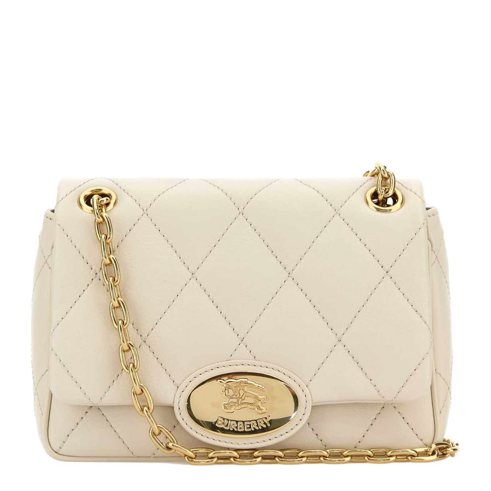 Ivory Leather Small Strand Shoulder Bag