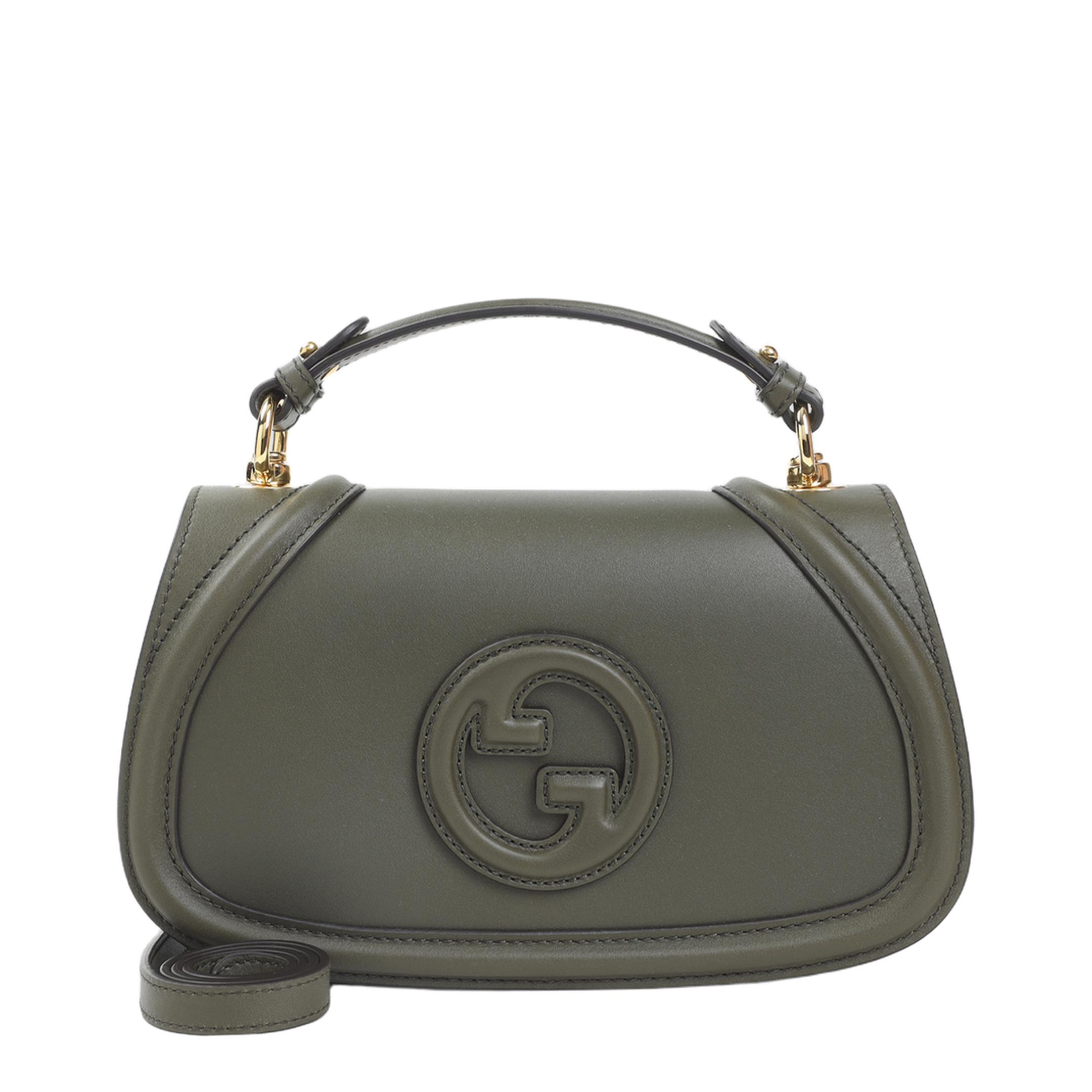 Blondie Medium Top Handle Bag in Forest Green Leather