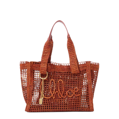 Summer Banana Raffia Tote Bag - Clay Brown