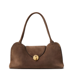 Vivian Medium Suede Shoulder Bag - Brown