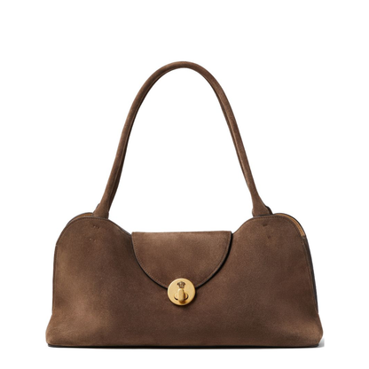 Vivian Medium Suede Shoulder Bag - Brown