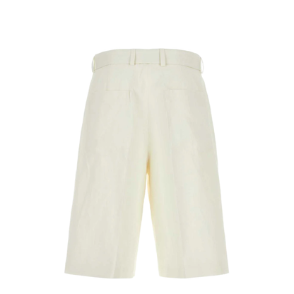 Ivory Linen Bermuda Shorts