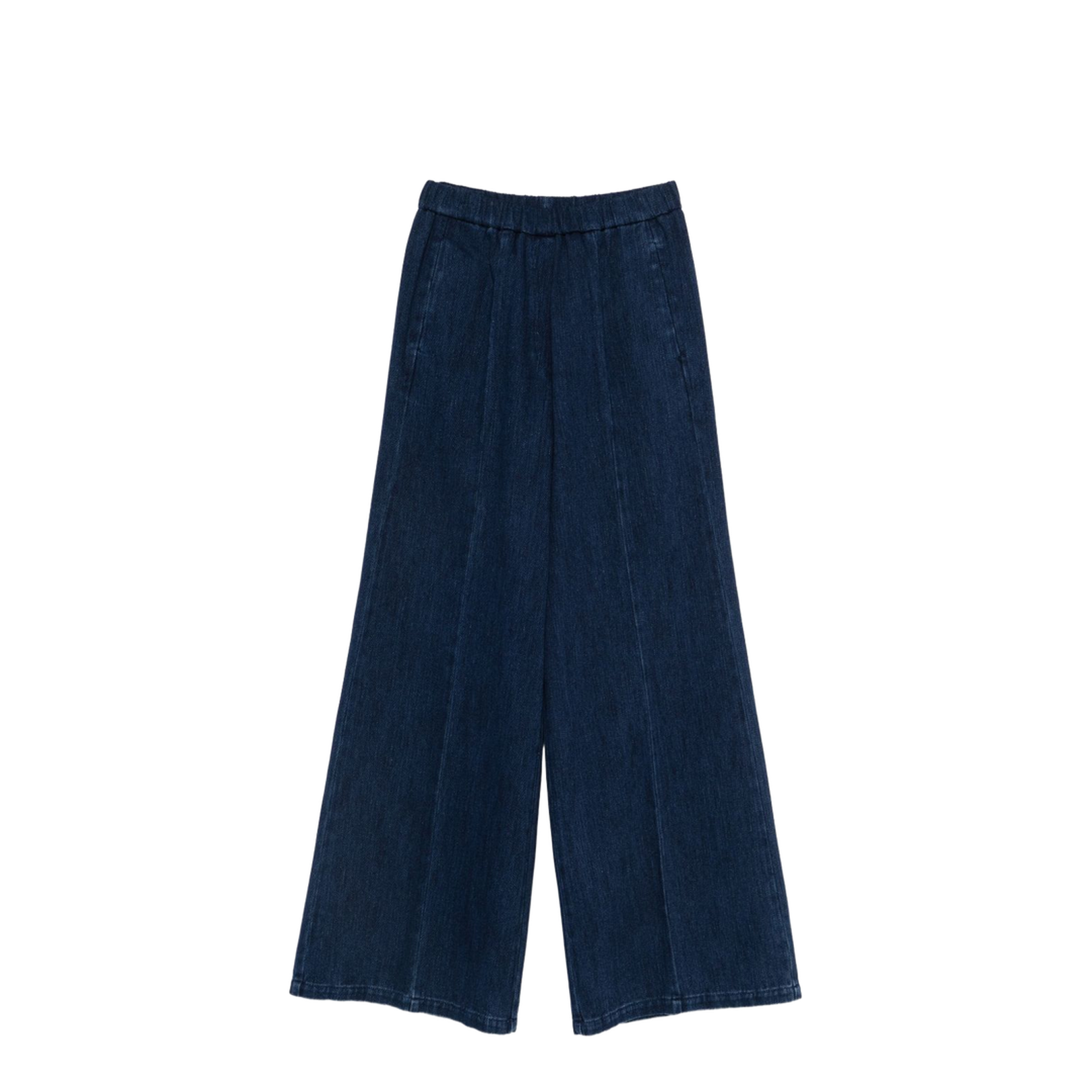Palazzo Trousers in Denim Indaco