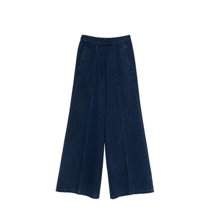Palazzo Trousers in Denim Indaco