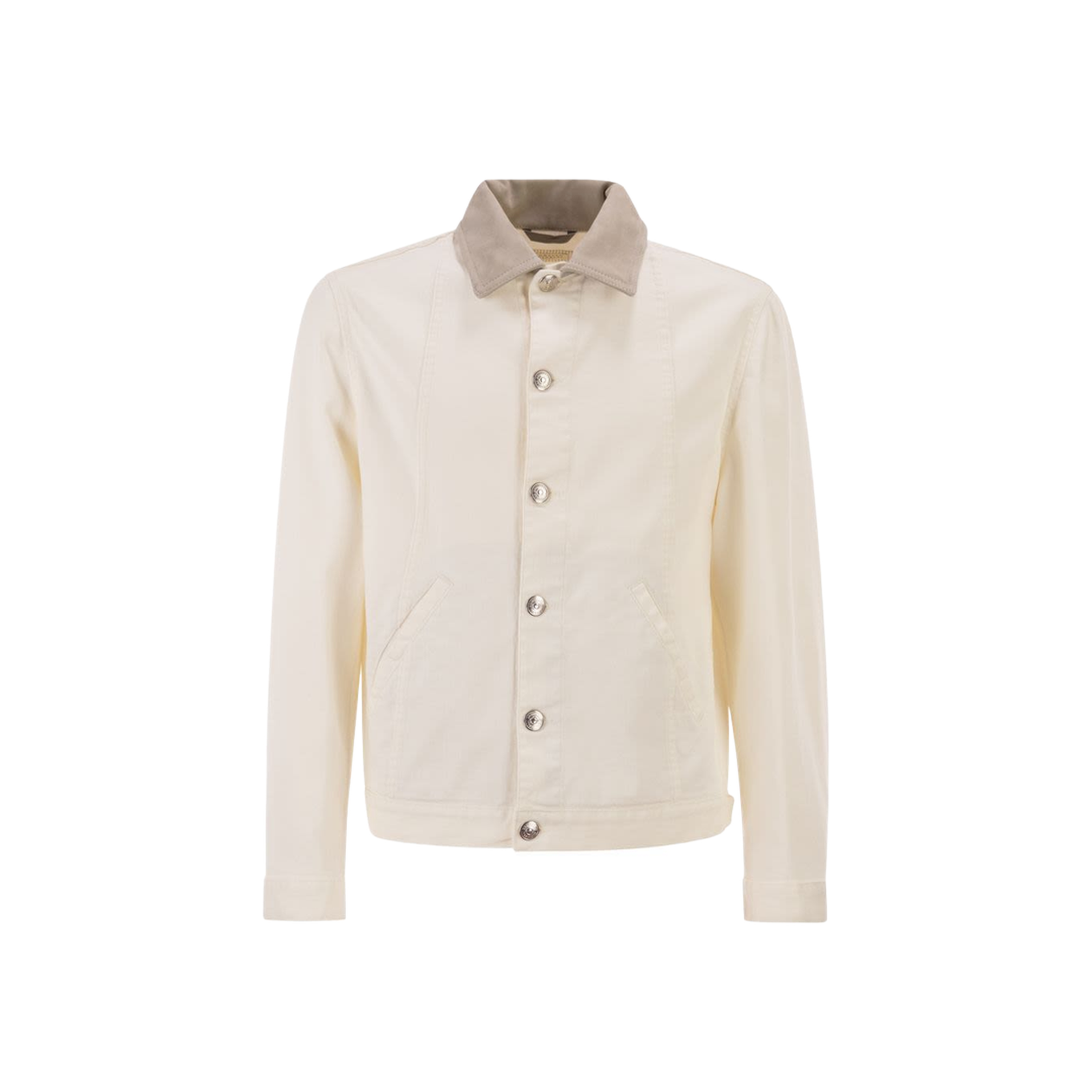 Button-Up Denim Jacket White