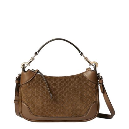 B Small Micro GG Suede Shoulder Bag - Brown