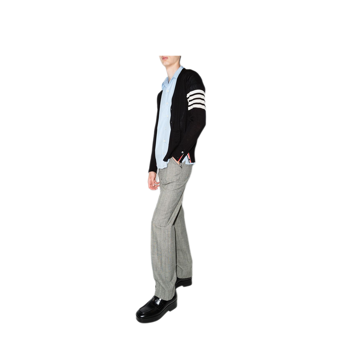 4-Bar Stripe Sustainable V-Neck Cardigan
