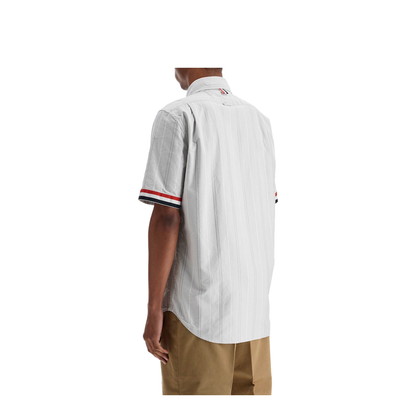 Medium Grey Cotton Oxford Shirt with RWB Cuffs