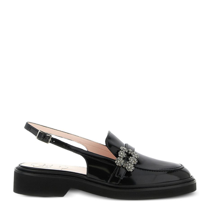 Rangers Black Slingback Loafers