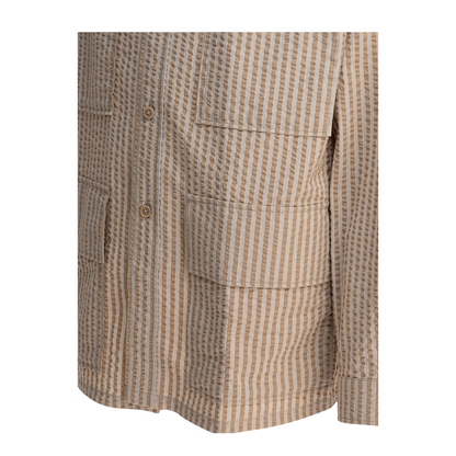 MAYFEYR - Kaptain Sunshine - Striped Overshirt Jacket - KS25SJK22GOLDENECRU