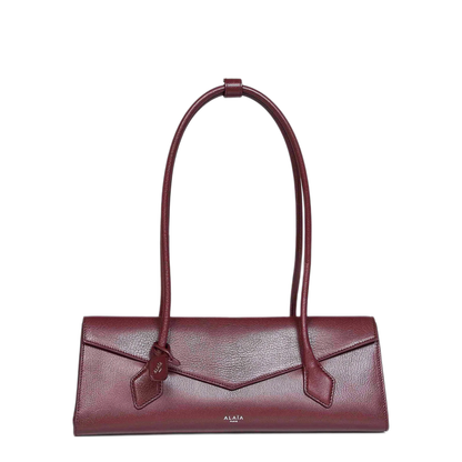 Le Teckel Medium Goatskin Flap Shoulder Bag - Rouge Grenat